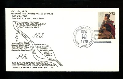 US Postal History Comm Military War Revolution Crossing the DE Delaware 1976 PA - Image 1 of 2