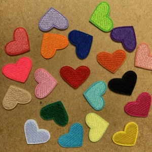 5 or 20pc(Mix) Heart Embroidered Iron On Patch Applique Love Valentine #1744 - Picture 1 of 23