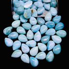 30 Pcs Natural Larimar 10x7mm Pear Loose Cabochon Gemstones Wholesale Lot