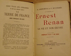 SPORT H. BOURNAND F. - ERNEST RENAN SEIN LEBEN UND SEIN WERK - J. DE BIEZ - 1893 - Bild 1 von 4