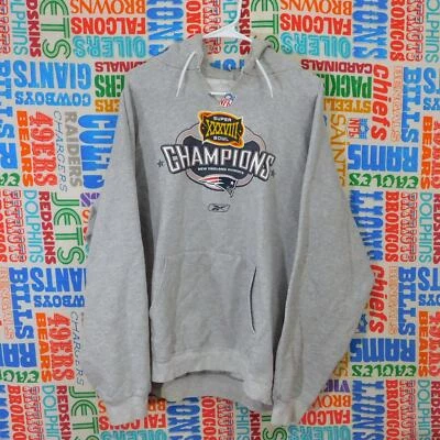 Sudadera con capucha Reebok New England Patriots Super Bowl 38 Champions talla XL cuello abertura Foto 1 de 4