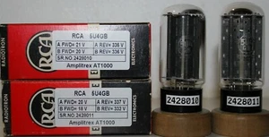 5U4GB RCA Made in U.S.A. Amplitrex Tested NOS 1 Match Pair #2428010,2428011 - Picture 1 of 9