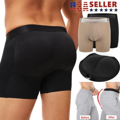 Mens Padded Briefs Butt Lifter Enhancer Hip Underwear Body Shaper Shorts Trunks - Image 1 of 4