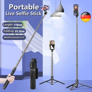 Bluetooth Selfie Stick Stativ Erweiterbar Selfie-Stange Stab Monopod Handyhalter - Zdjęcie 1 z 14