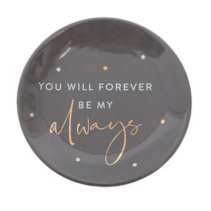 BRIDE TRINKET PLATE WEDDING RING BOX ENGAGEMENT LOVE proposal groom round always - Picture 1 of 2
