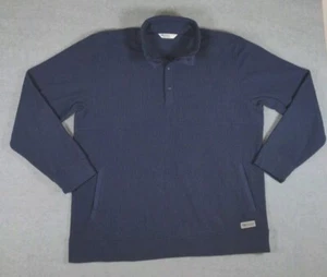 Outdoor Research Sweater Mens 1/4 Snap Button Waffle Grid Navy Pullover V064 - Picture 1 of 11