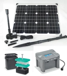 50 W Solarpumpe Solar Gartenpumpe Teichpumpe Akku Gartenteichpumpe Filter Pumpe - Bild 1 von 10