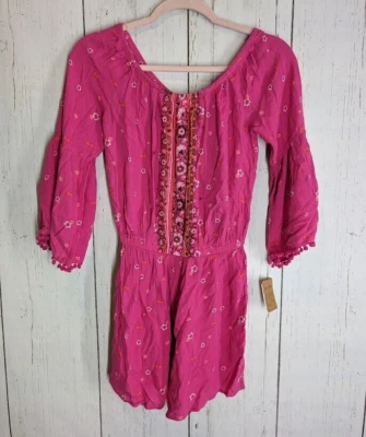 Mameluco informal de verano Mudd talla XS rosa floral manga 3/4 nuevo con etiquetas Foto 1 de 4