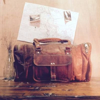 25" Hombre Grande Cuero Nuevo Marrón Grande Fin de Semana Equipaje de Viaje Bolsa de Lona Gimnasio Foto 1 de 4