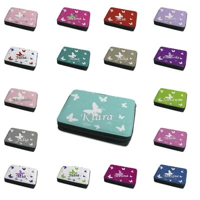 CREADESIGN Federmäppchen Federtasche Mäppchen mit Namen personalisiert Schmetterling