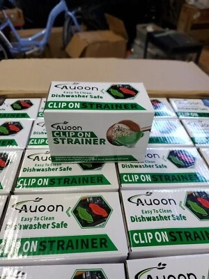 AUOON Clip On Strainer Silicone for All Pots and Pans, Pasta Strainer-Black - Image 1 of 4