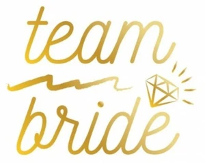 Team Bride Diamond Gold Foil Temporary Tattoos Hen Do Party Tribe Accessories - Picture 1 of 2