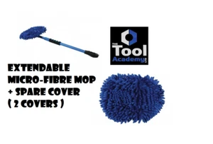 EOL * Extendable Detachable Microfibre Wash Mop 64-108cm + Spare Mop Head Cover - Picture 1 of 12