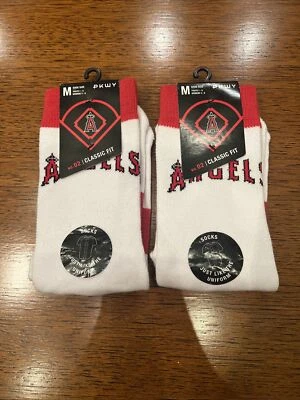 Lot of 2 Sz M Los Angeles Angels MLB Clubhouse Athletic Socks Youth 1-6 Women -8 - Image 1 of 4