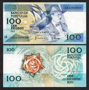 Portugal 100 Escudos 1988 LOW Serial # 000050 Pick-179f Original UNC - Picture 1 of 1