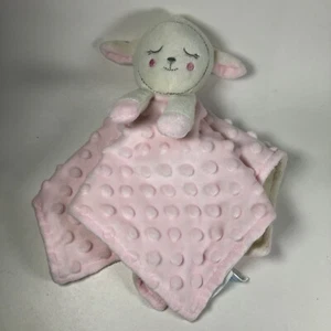 Kidgets Plush Lovey Lamb Pink White Dimples 12” Security Blanket Baby Toy - Picture 1 of 11