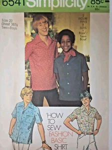 Simplicity Jungen Shirts Größe 20 Brustumfang 36,5 Schnitt komplett 1974 - Bild 1 von 5