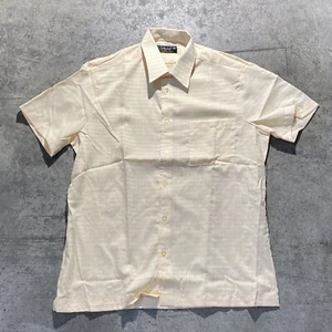 VINTAGE ST MICHAEL SUMMER SHORT SLEEVE BUTTON UP SHIRT BRITISH 15 1/2 GEOMETRIC - Picture 1 of 5