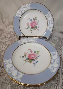 4 Spode Copeland Maritime Rose Blue 8 Inch Salad Plates Excellent Condition - Picture 1 of 10