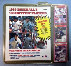 1989 SCORE BASEBALL'S 100 HOTTEST PLAYERS SET & BOOK (MIP) with 6-MOTION CARDS* - Picture 1 of 3