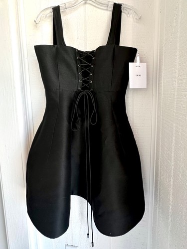 Abito da serbatoio corsetto nero Dior lana e seta lunghezza ginocchio taglia 40 pronto da indossare nuovo con etichette