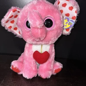 Juguete de peluche Ty Beanie Boos TENDER the Valentines Elephant mediano 9" MWMTs - Imagen 1 de 5