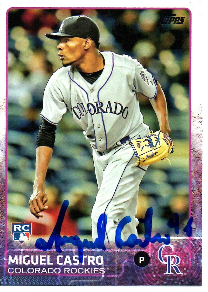 Miguel Castro Colorado Rockies 2015 Topps Update Signed Card - Image 1 of 1