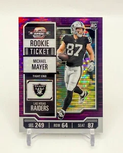 2023 Panini Contenders Rookie Ticket Michael Mayer RC Purple Pulsar Prizm /26 - Picture 1 of 2