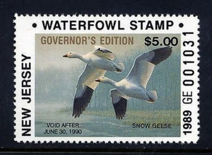 NJ-6G  New Jersey Governors Ed  State Duck Stamp    DSS - Picture 1 of 1
