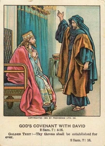 Christian Picture Lessons Antique Religious Card God's Covenant with David 1903 - Picture 1 of 2