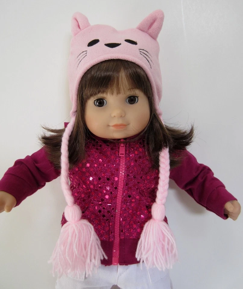 NUEVO Sombrero de gato de lana rosa para American Girl Bitty Baby o TWIN Foto 1 de 1
