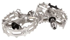 MKS XC-III bear trap cage bicycle pedals 9/16" SILVER body / SILVER cage - Picture 1 of 1