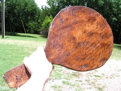 Primitive Wooden Round bread paddle board 6 - Image 1 of 4