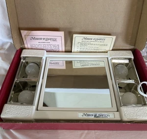 Vintage Spiegel Go Lightly Make-up dreifache Vergrößerung beleuchtet zwei Seiten Jerdon MCM - Bild 1 von 6