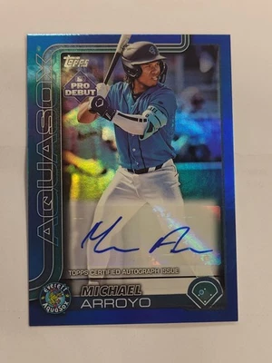 2025 TOPPS PRO DEBUT MICHAEL ARROYO ROOKIE AUTO /150 BLUE - Image 1 of 2