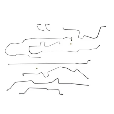 1996-06 Jeep Wrangler TJ, LJ Non-ABS, Rear Drum Complete Brake Line Kit 10pc, SS - Image 1 of 4