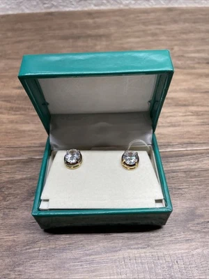 Aretes Suzanne Somers de plata de ley sobre tono dorado caja original KG Foto 1 de 4