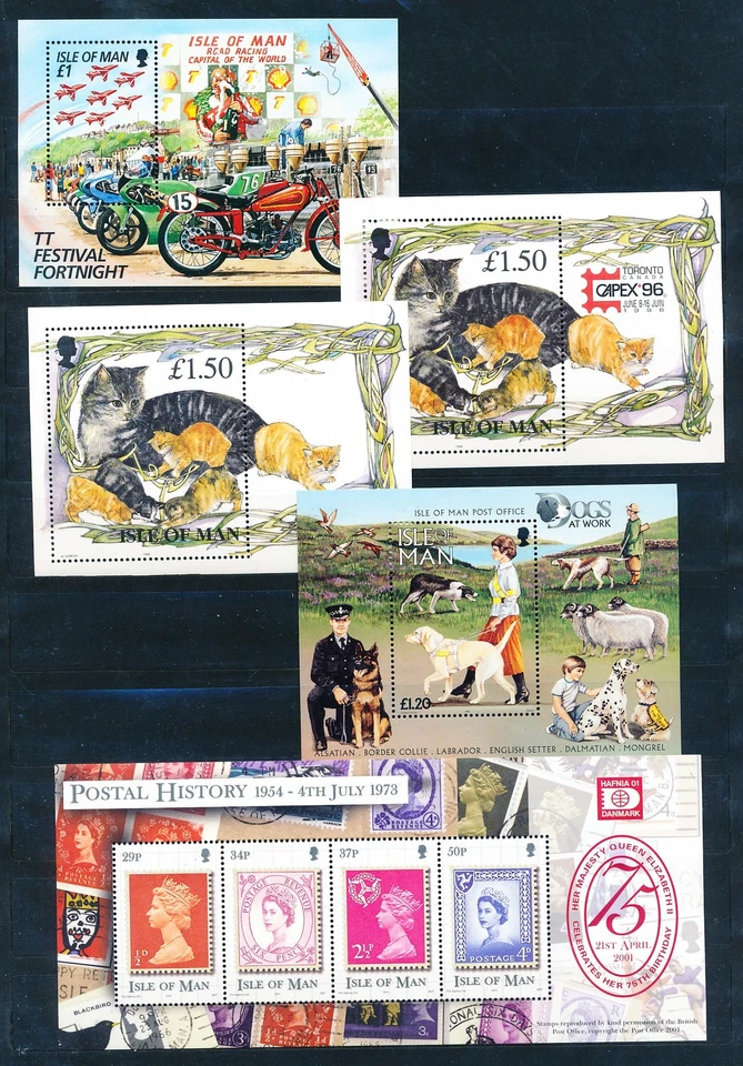 XE57057 Isle of Man TT racing cats dogs & postal history sheets XXL MNH - Image 1 of 1