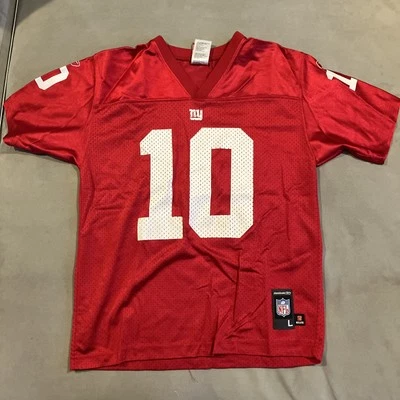 РЕДКАЯ - Reebok на поле - New York Giants - Eli Manning - #10 красный Джерси - молодежи L - Изображение 1 из 4