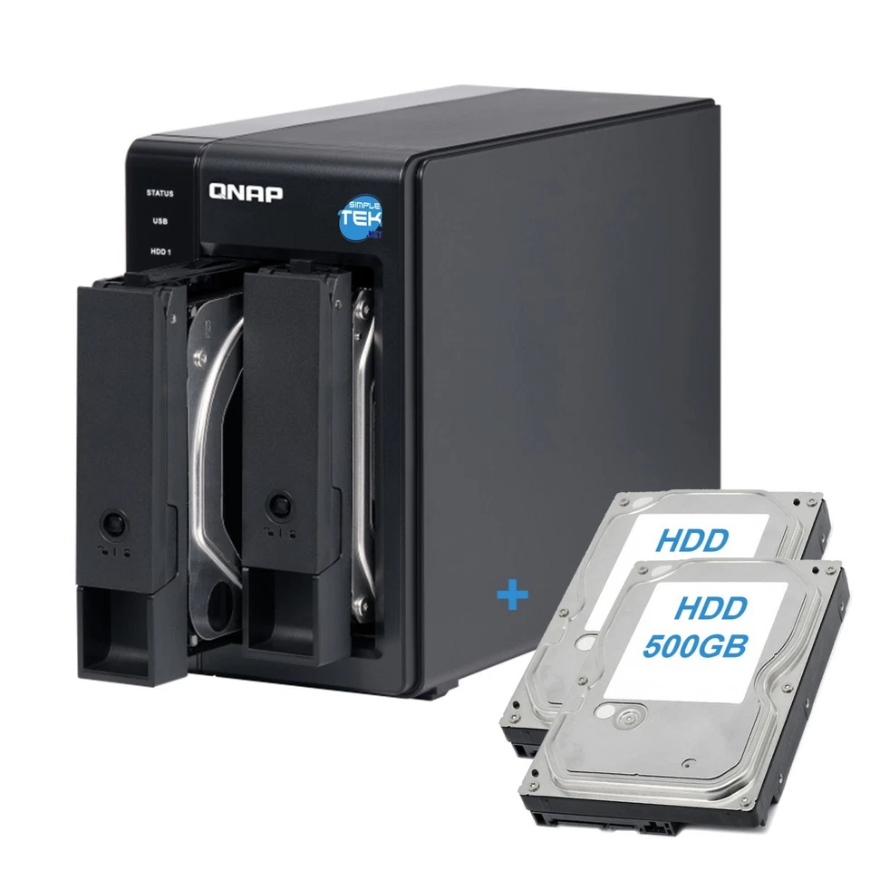 Qnap TR-002 DAS Storage 2-Bay HDD 1TB (2x500GB) Dual Raid Slot Refurbished - Image 1 of 4