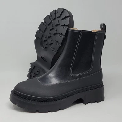 Nuevo botín de cuero Coach para mujer Jayla talla 9,5 B negro grueso  Foto 1 de 4