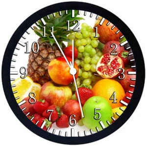  Fruit Kitchen Black Frame Wall Clock Nice For Decor or Gifts F27 - Picture 1 of 1