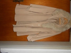 BAUER Jacke 46 beige Schurwolle Fellkragen Kurzmantel - Bild 1 von 3