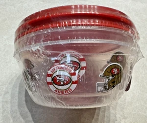 S.F. 49er 2 oz Condiment/Sauce Plastic Containers 2 w/Lid~NFL Official Logo - Picture 1 of 10