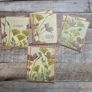 Handmade Floral Note Cards, Friendship Cards, 8 Count, Blank Greeting Cards - Picture 1 of 5