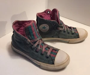 Converse Chuck Taylor All Star High Top Fade Blue Denim youth Size 2 Sneakers - Picture 1 of 4