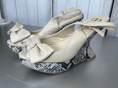 Kelsi Dagger Mujer Cuero Tostado Serpiente Plataforma Tacones Cuña Talla 8.5 Foto 1 de 4