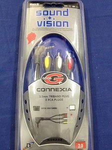 NEW SOUND + VISION CONNEXIA 3.5mm TRIBAND PLUG 3 TCA PLUGS 2M - Picture 1 of 2