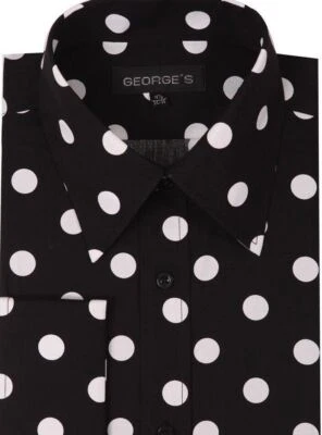 Camisa de vestir para hombre 100 % algodón diseño lunares estilo AH616 Foto 1 de 4