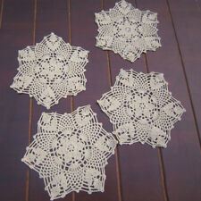 4Pcs/lot Vintage Crochet Lace Doilies Snowflake Table Mats Doily Placemats 8.6"